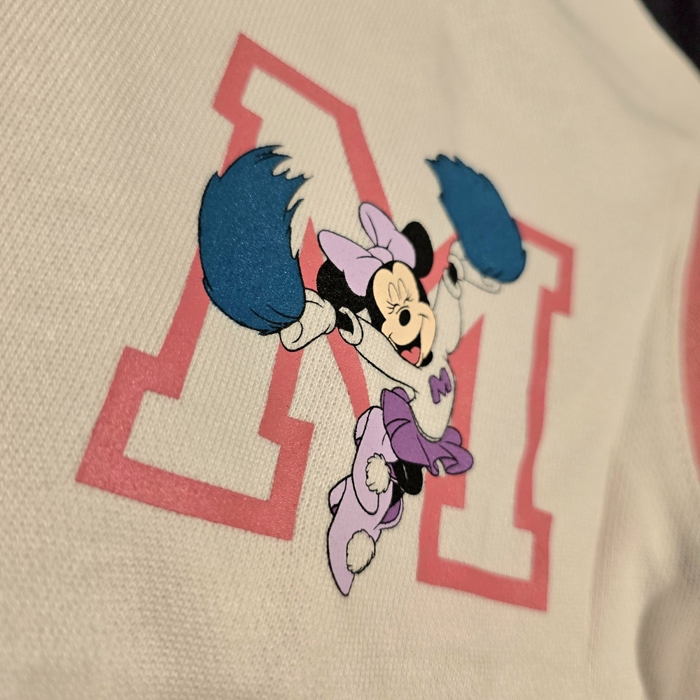 Disney Minnie Mouse Sporty Cheerleader Hoodie Sweater White NEW‎ Size 8 Medium - Picture 6 of 8